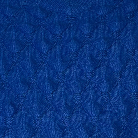 Vibrant Royal Blue Textured Knit Sweater - Picture 1 of 4